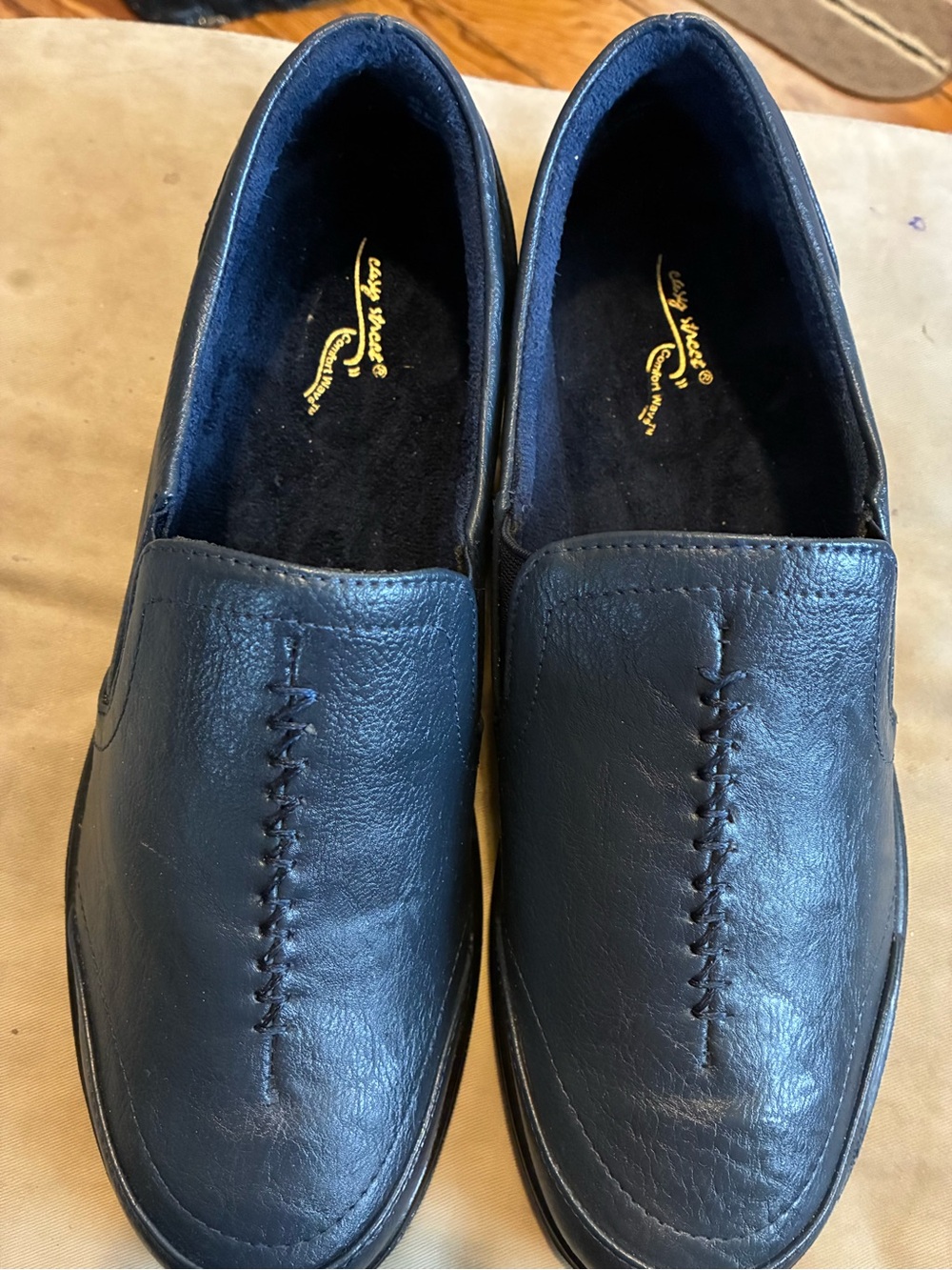 New Woman’s Black Slip-On Leather Loafers